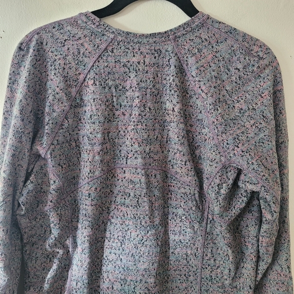 Lululemon Runderful Long Sleeve‎ Neon Tweed Jacquard HTR Size 12 EUC Warm Active - Picture 11 of 13